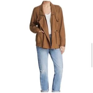 C/MEO Collective Revolve Get Right Linen Jacket Olive Green Drab Brown XS Utilit